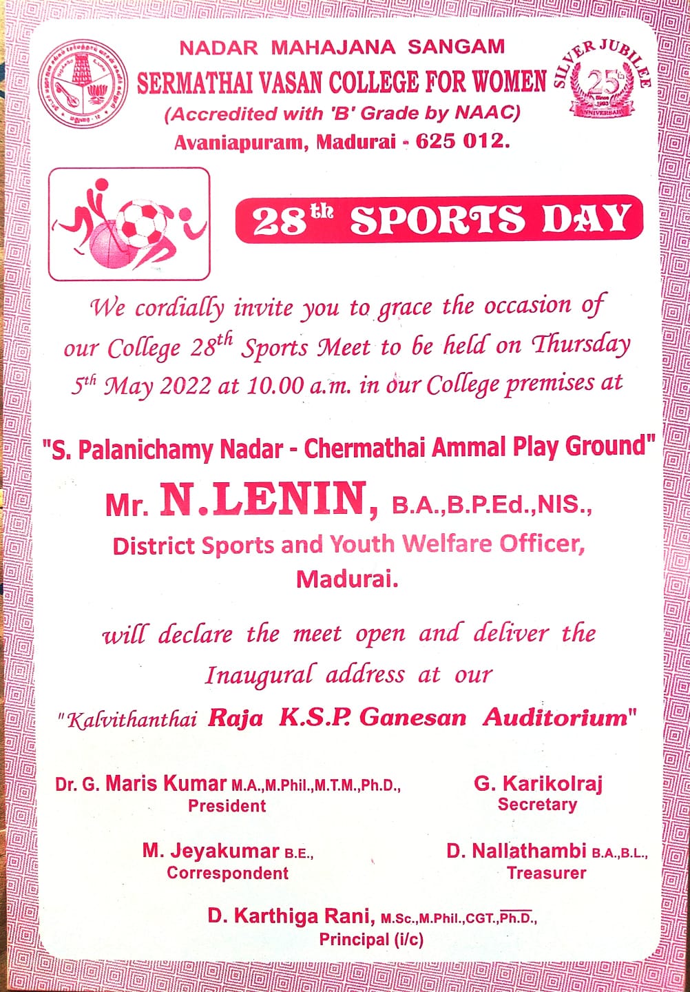 N.M.S. Sermathai Vasan College For Women | Madurai-625012.